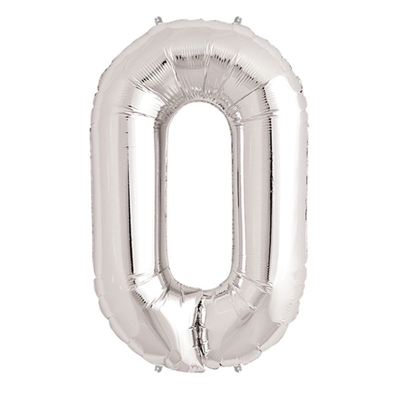 0 Rakam Folyo Balon Gümüş  40 inç TdrTR