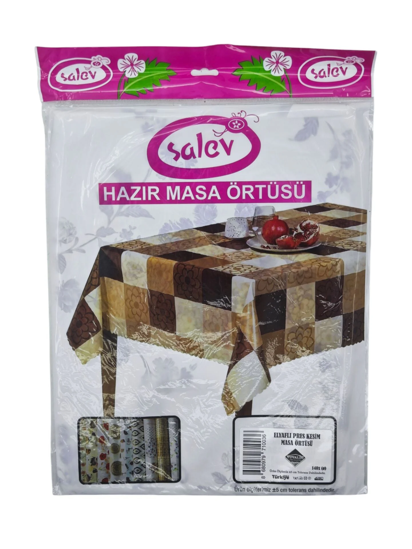001.03   Salev Elyaflı Masa Örtüsü 140cm - Yuvarlak