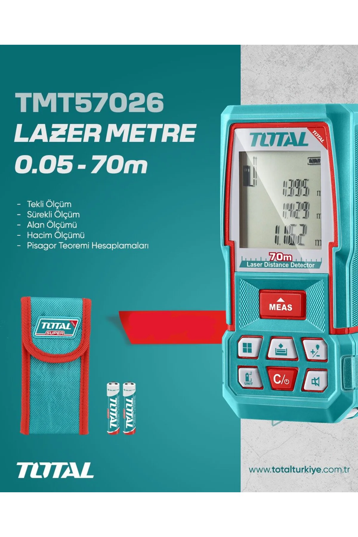 0.05 - 70 Metre Lazer Metre Yüksek Kalite TMT57026 NMS HIRDAVAT