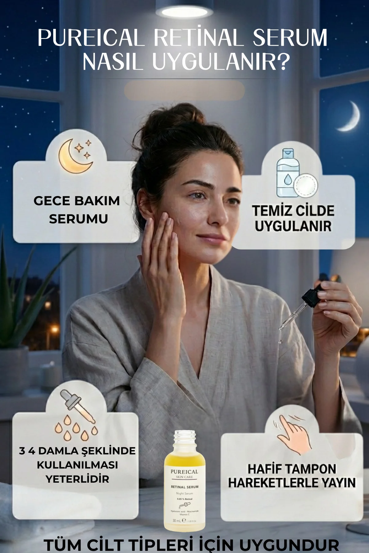 %0,05 Retinal Gece Serumu, Leke Karşıtı & Kırışıklık Karşıtı Anti