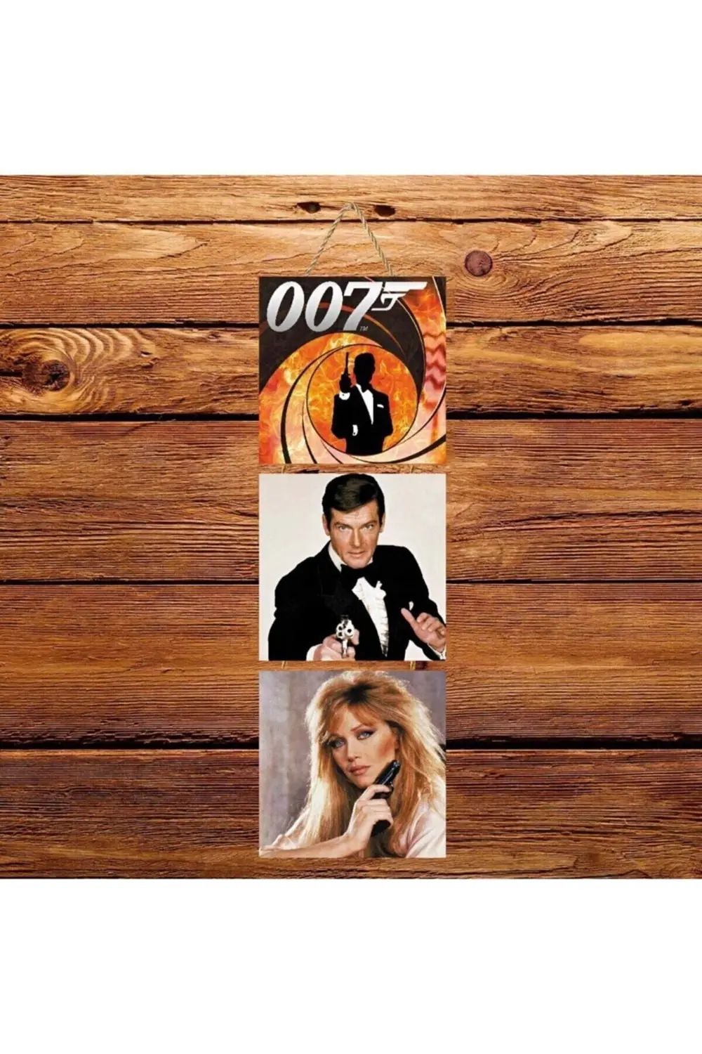 007 James Bond Üçlü Retro Ahşap Poster Ü140