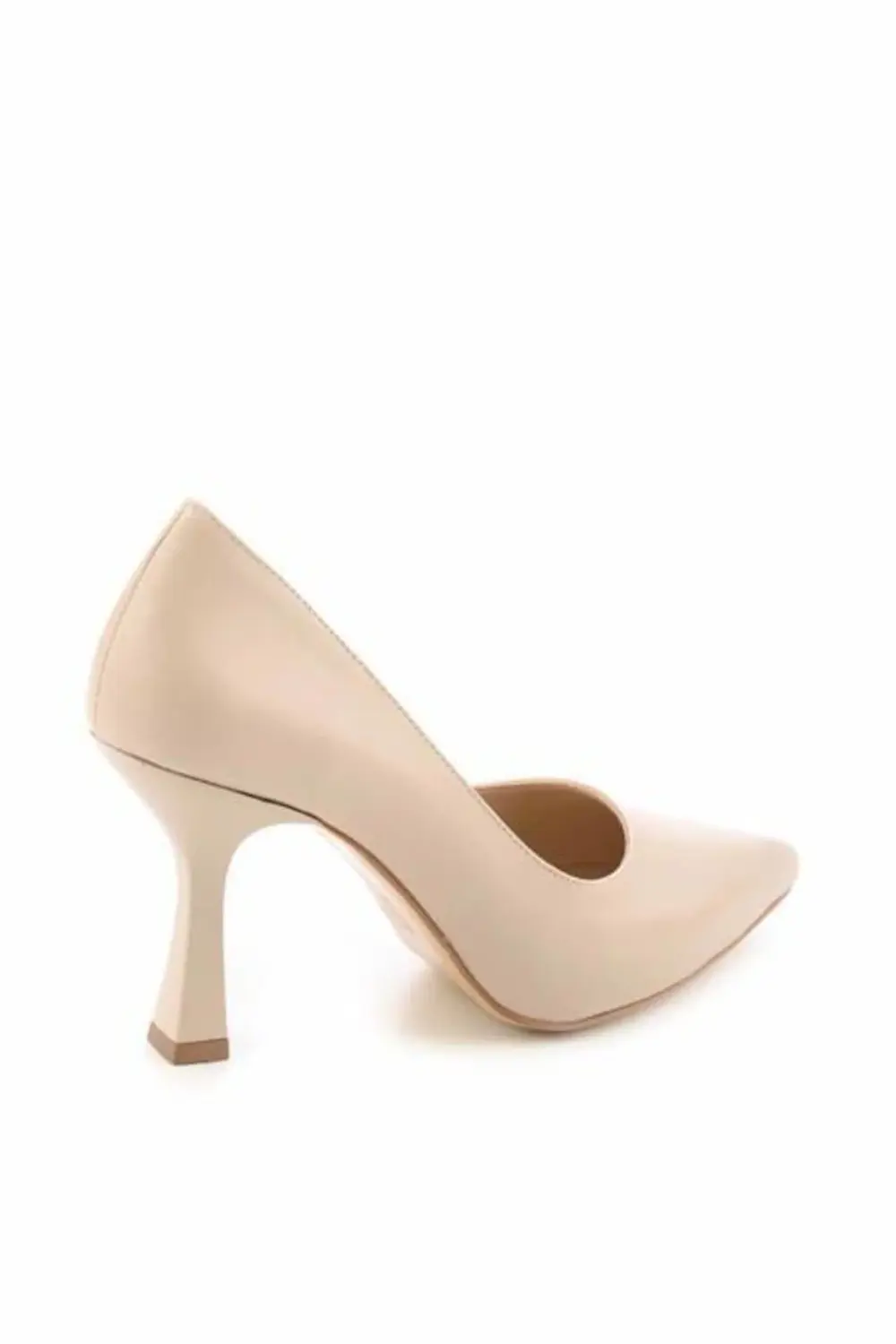 0101 Bej Kadın Klasik Topuklu Ayakkabı