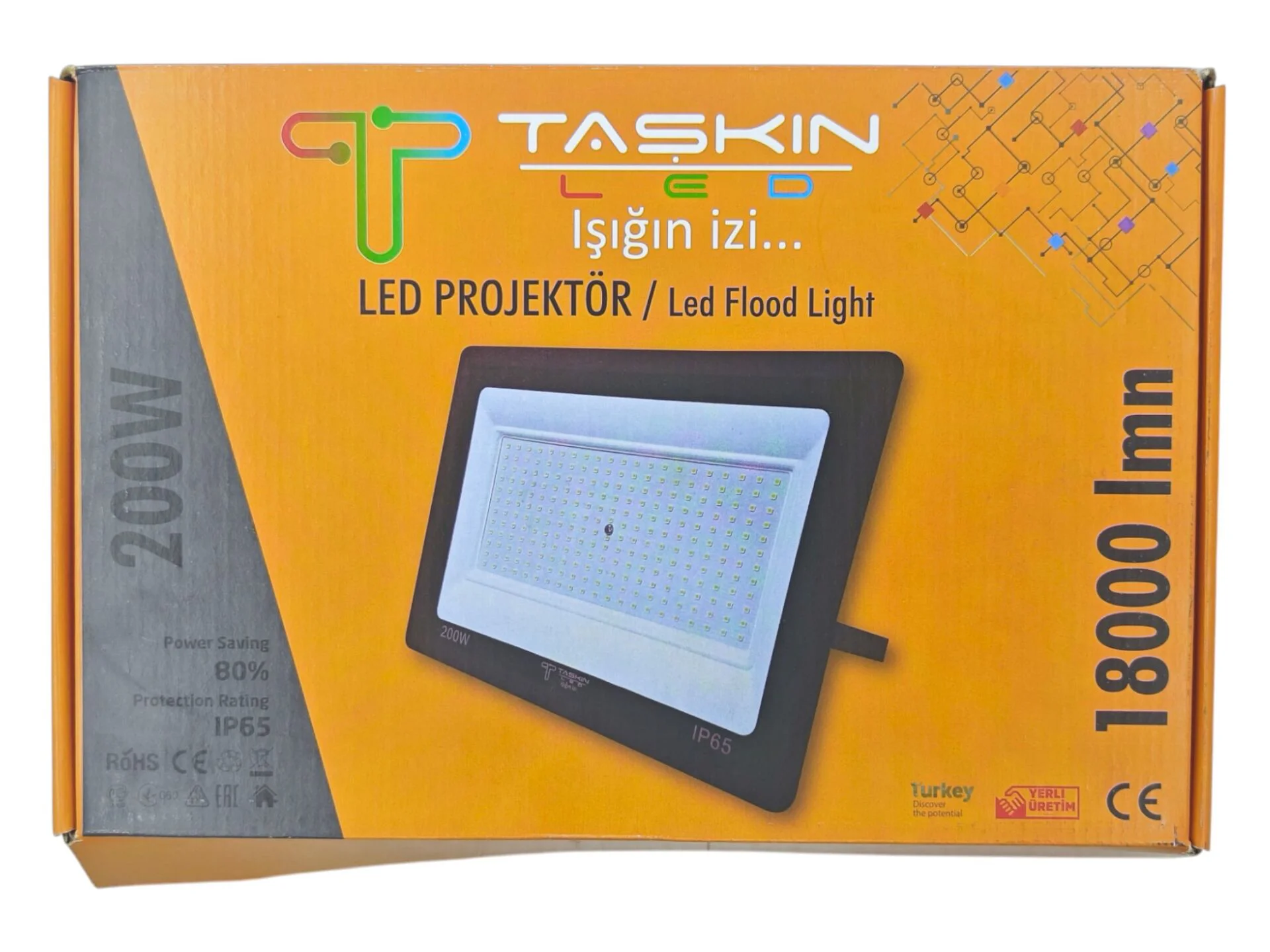 01082   Taşkın Led 200W Tablet Led Projektör 1800lmn