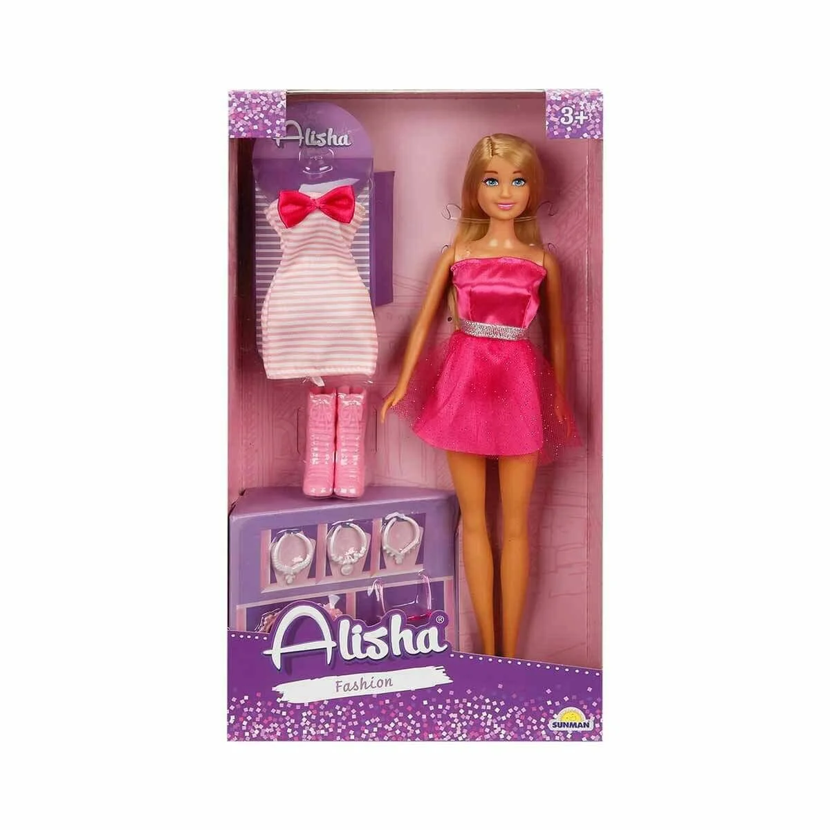 01423 SUN-RST-SIS-MNK- Alisha Gece Elbiseli Bebek Seti 29cm - Sunman Fiyatı, Yorumları ve Özellikleri