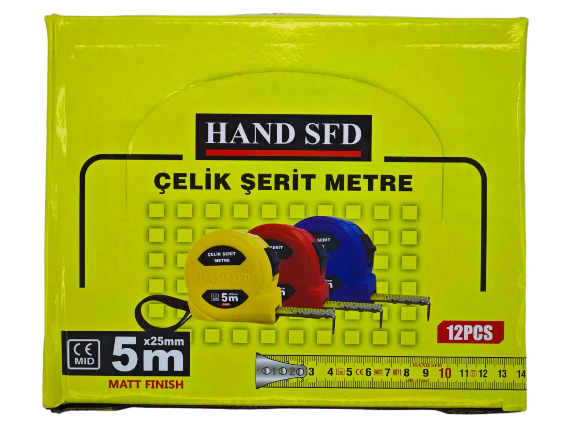 0165   Hand SFD Çelik Şerit Metre 5m*25mm Fiyatı, Yorumları ve Özellikleri