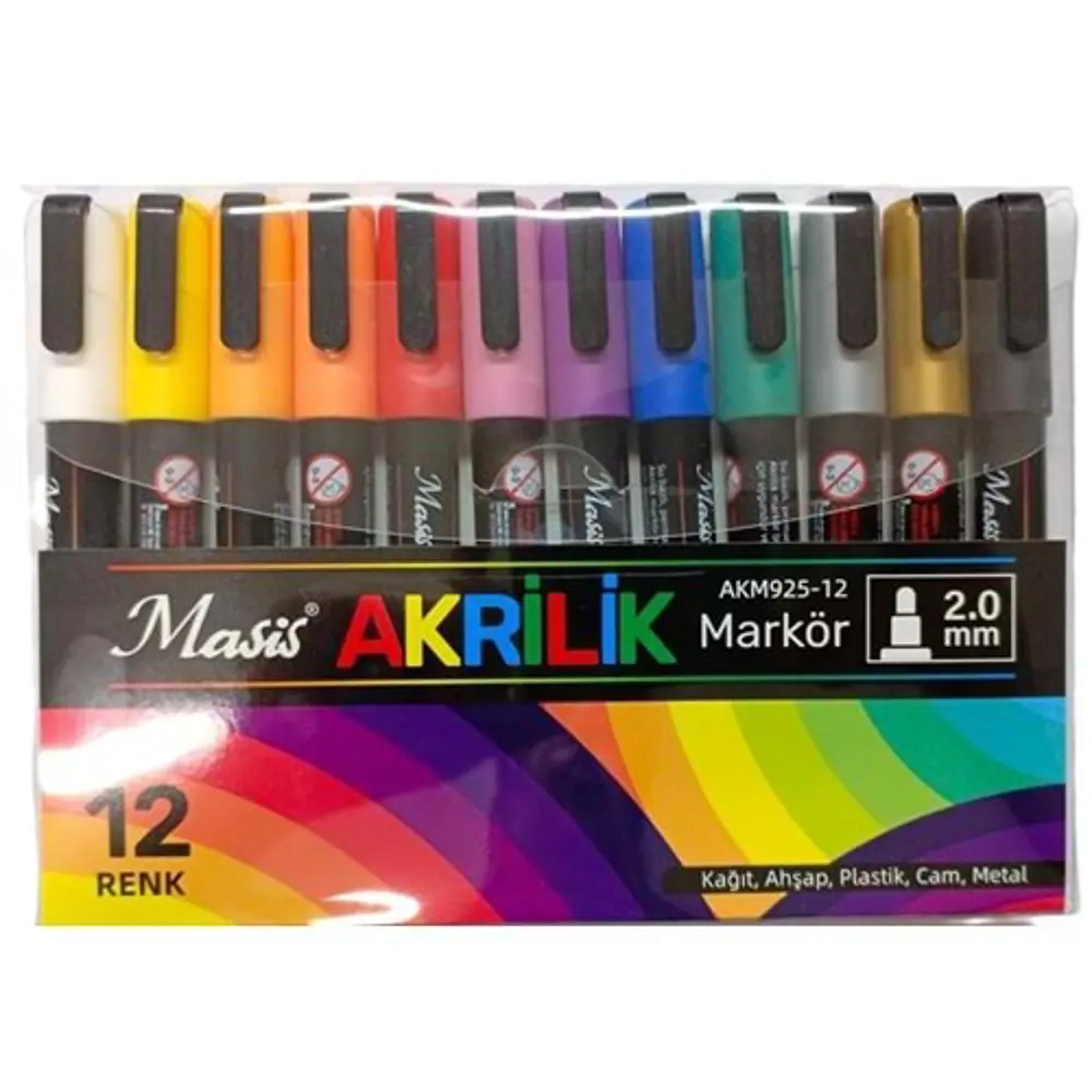 020 SİNERJİ AKM925 12 MASİS AKRİLİK MARKÖRÜ 925 PVC 0