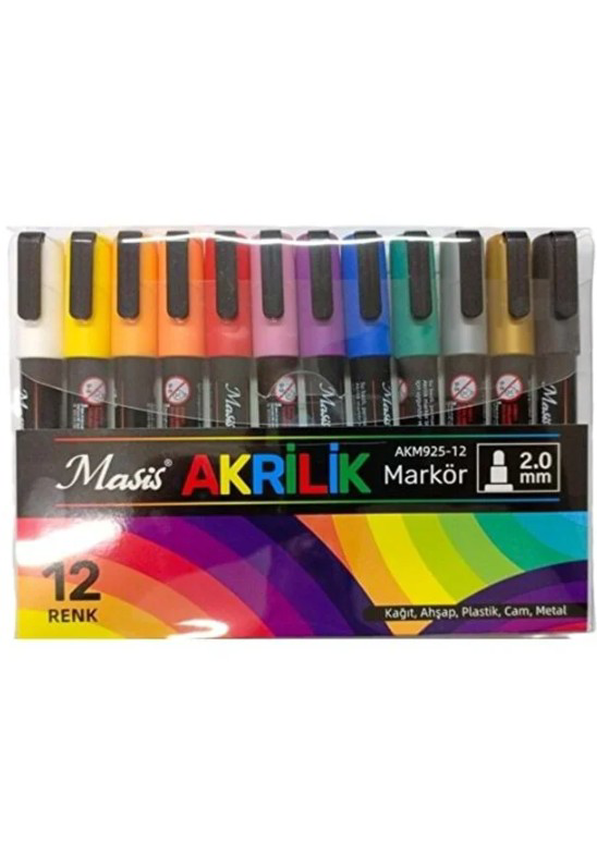 020 SİNERJİ AKM925 12 AKRİLİK MARKÖRÜ 925 PVC 0