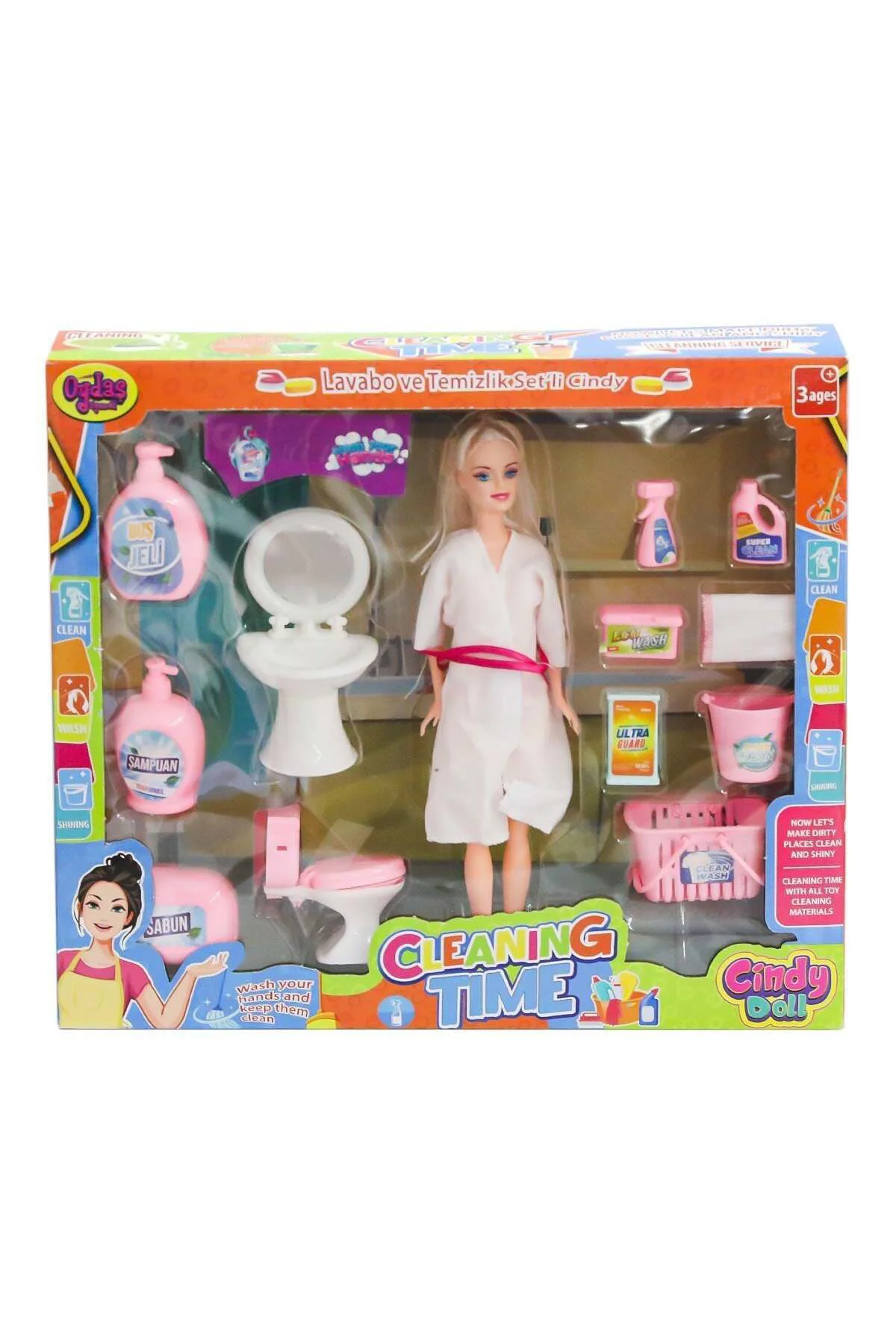 02452 Cindy Doll Bebek Lavabo Ve Temizlik Seti-Oydaş Oyuncak