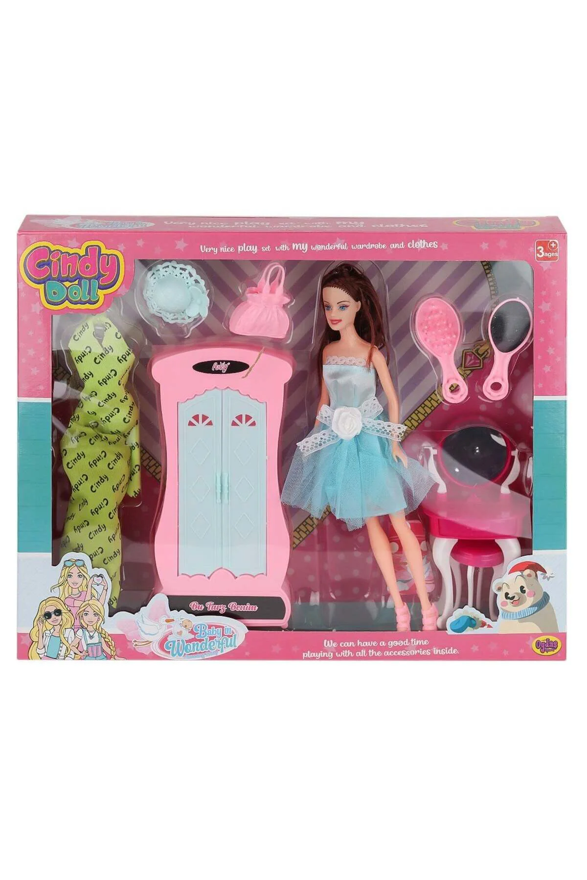 02453 Cindy Doll Dolaplı Makyaj Masalı Bebek-Oydaş Oyuncak