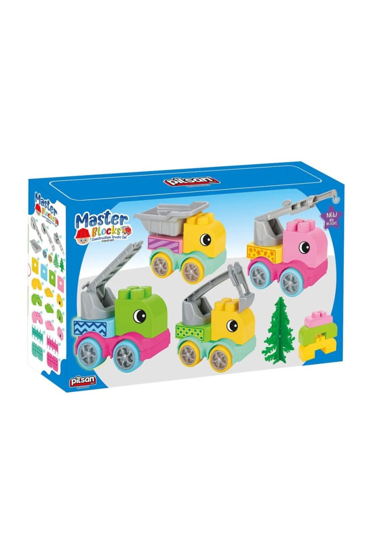03 607 MASTER BLOKLAR İNŞAAT KAMYONLARI SETİ