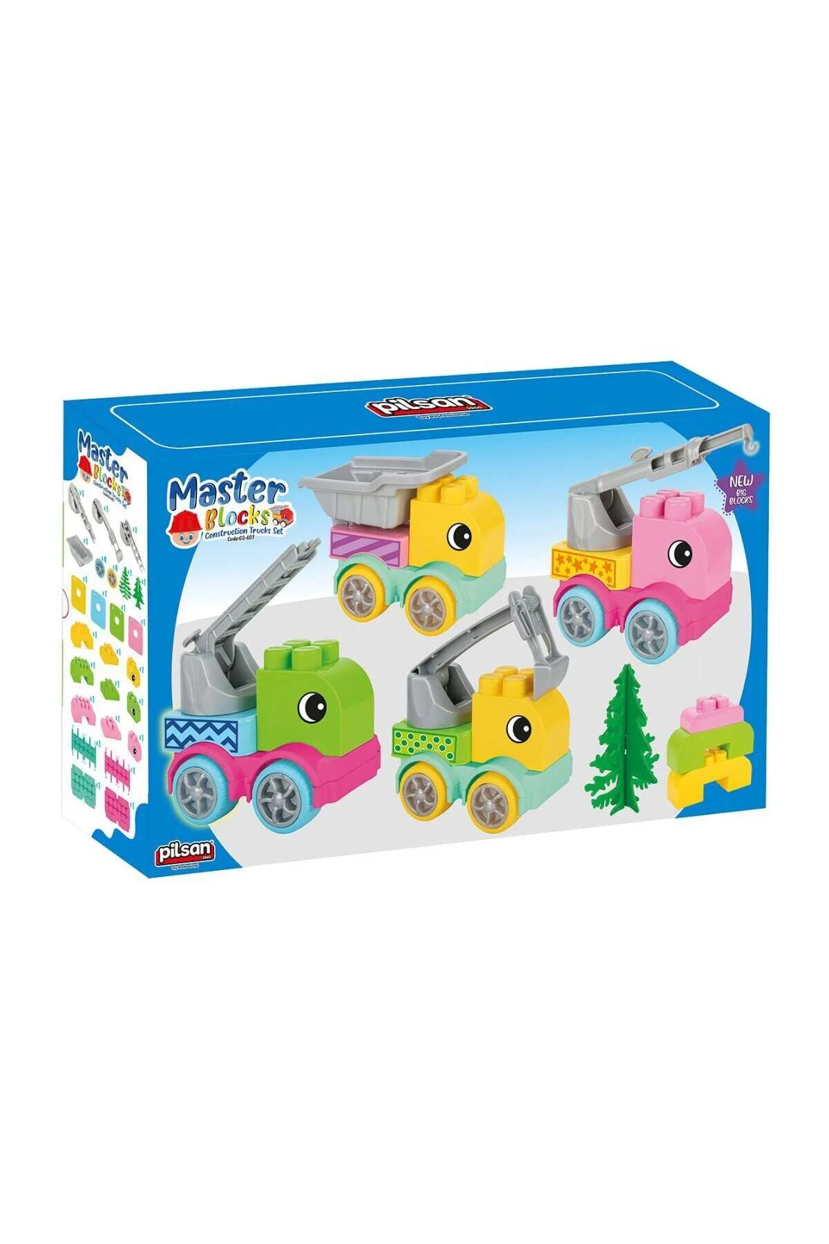 03 607 Master Bloklar İnşaat Kamyonlari Seti