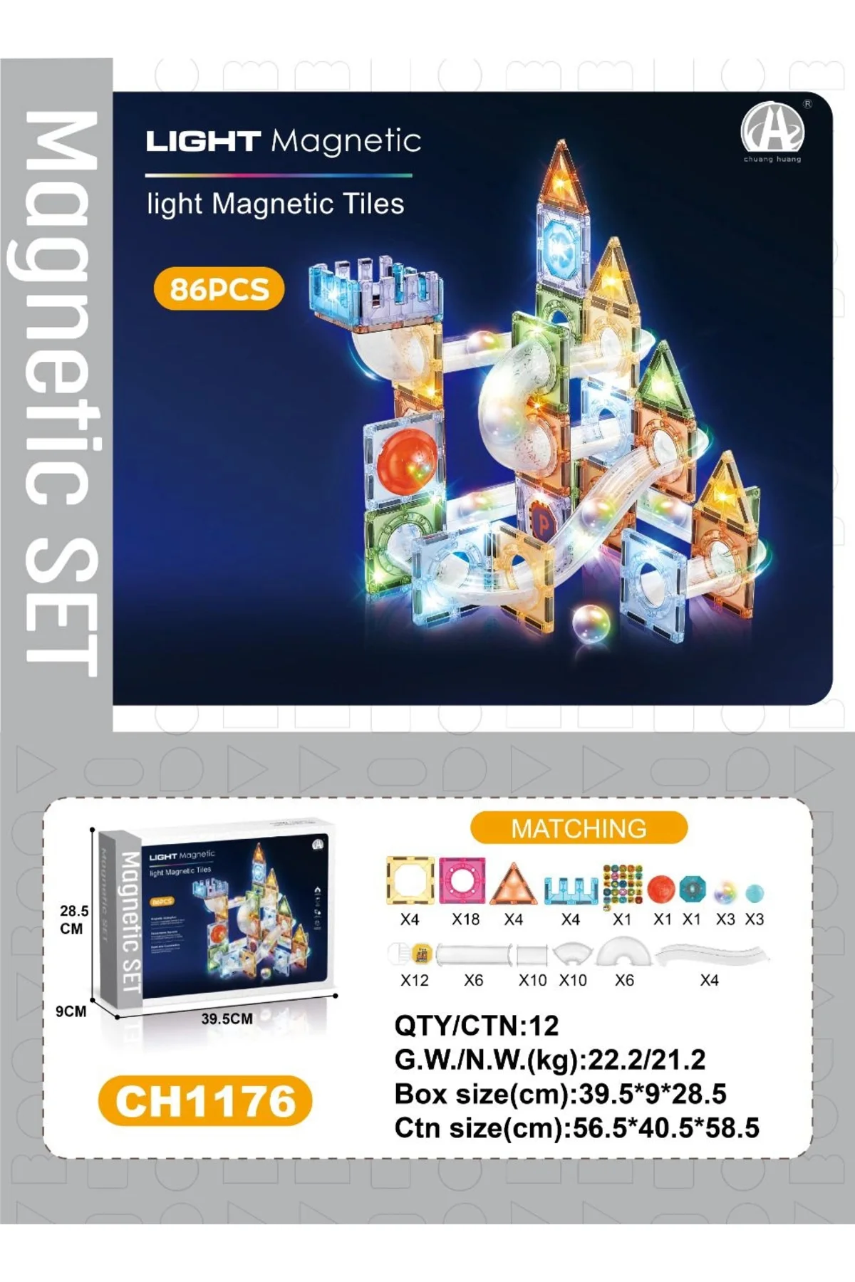 03-CH1176 7,5 CM MANYETİK BLOKLAR 86 PCS