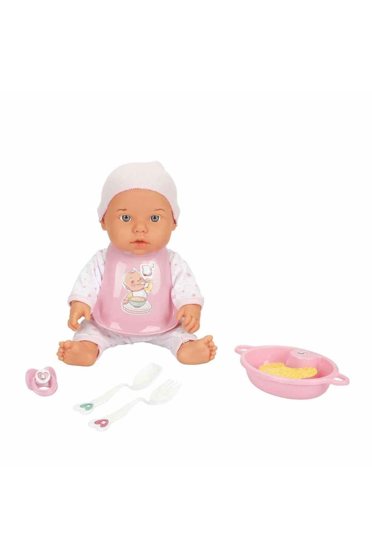 030021 NessiWorld Yemek Zamanı Sesli Bebek Seti 35 cm / +3 yaş