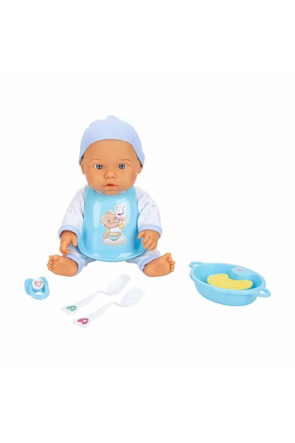 030021 NessiWorld Yemek Zamanı Sesli Bebek Seti 35 cm / +3 yaş
