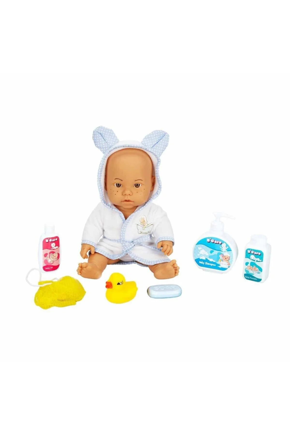 030031 NessiWorldman, Bebelou Banyo Zamanı Bebek Seti, 35 cm / +3 yaş