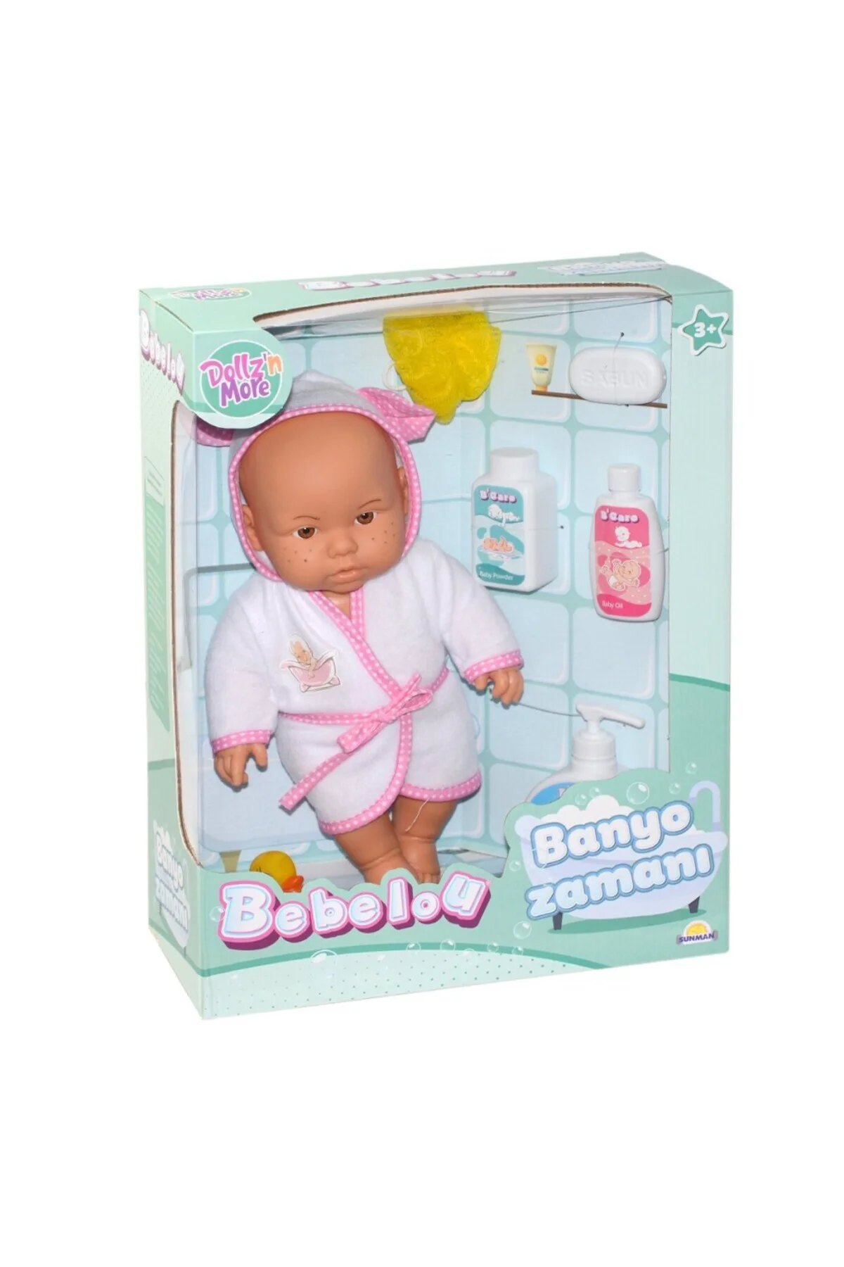 030031 NessiWorldman, Bebelou Banyo Zamanı Bebek Seti, 35 cm / +3 yaş