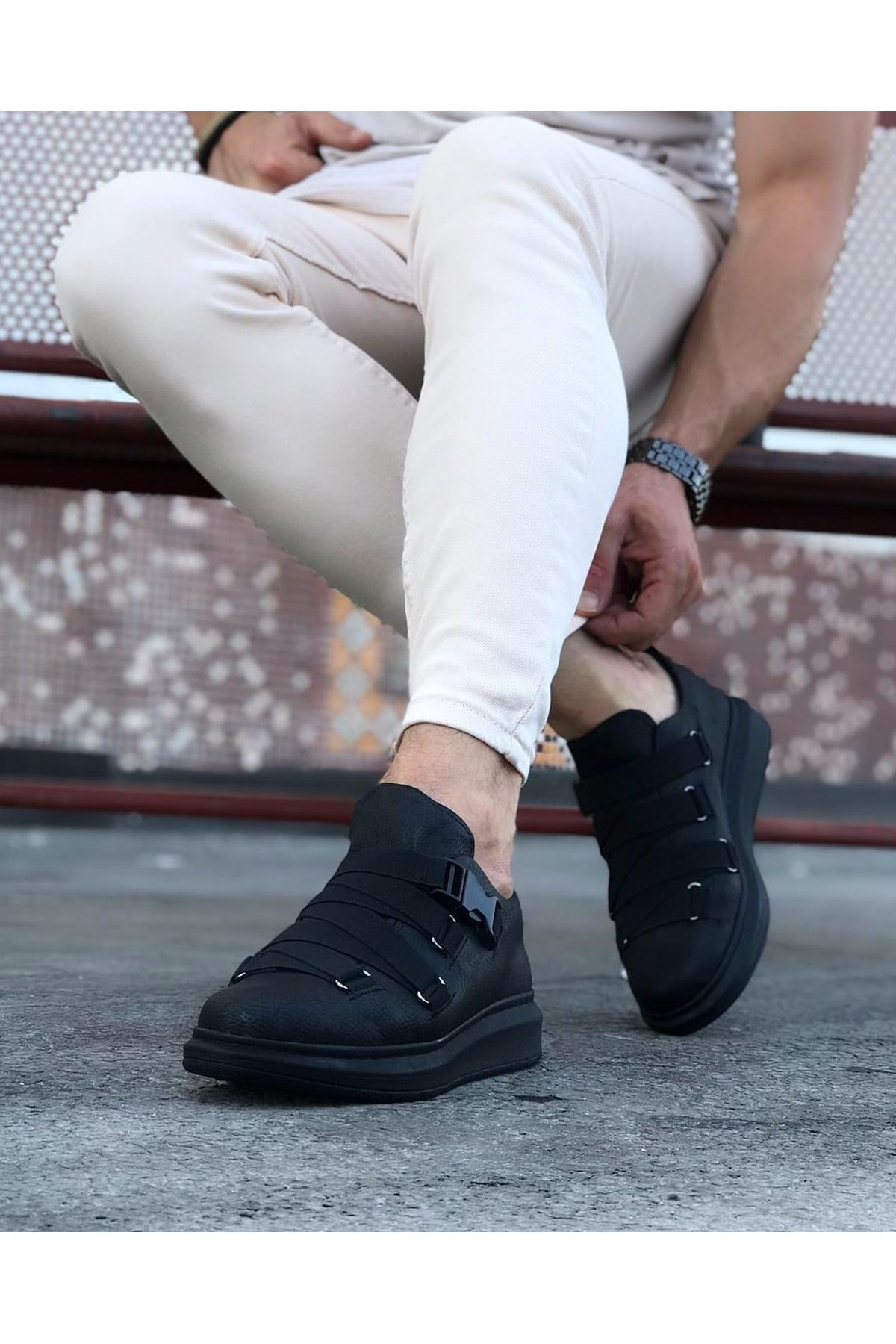 K&A -033 Kömür Erkek Yüksek Taban Ayakkabı