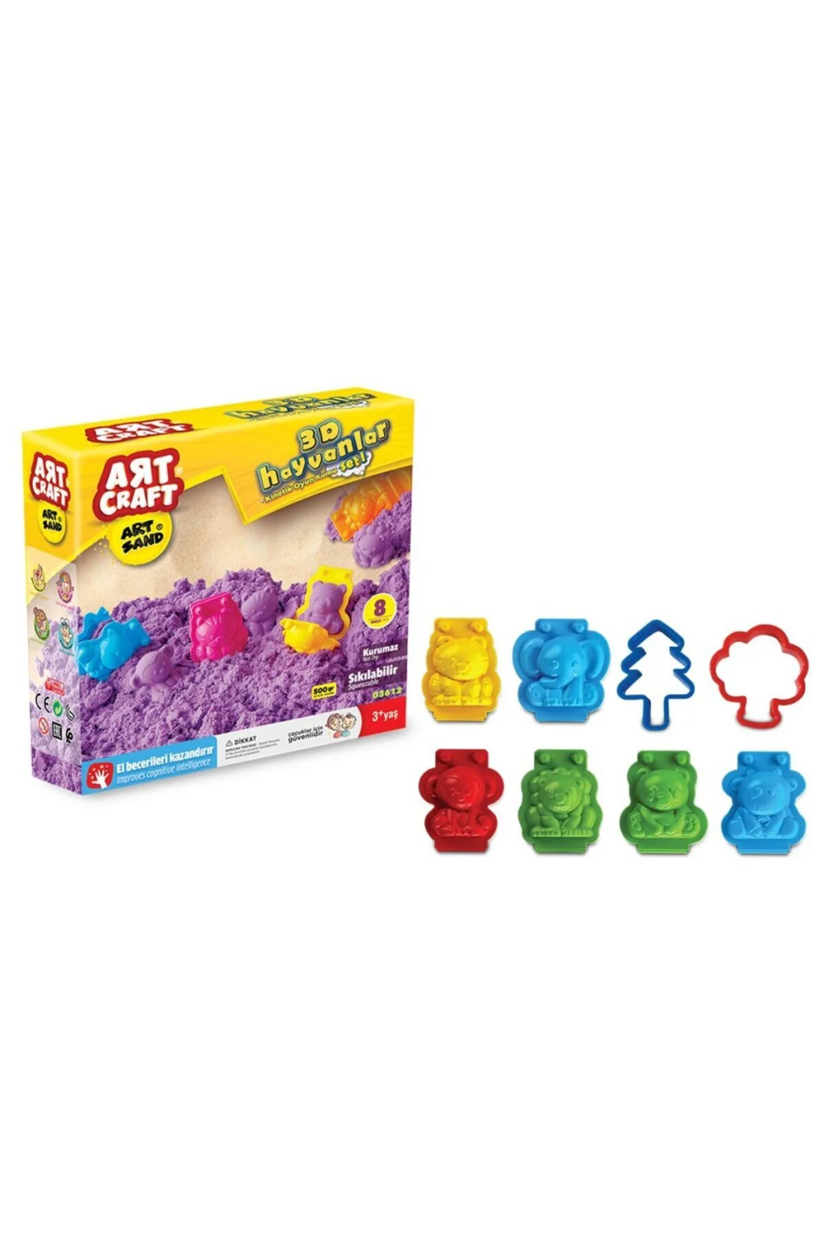 03612 , Artsand 3D Hayvanlar Kum Seti 500 gr / +3 yaş
