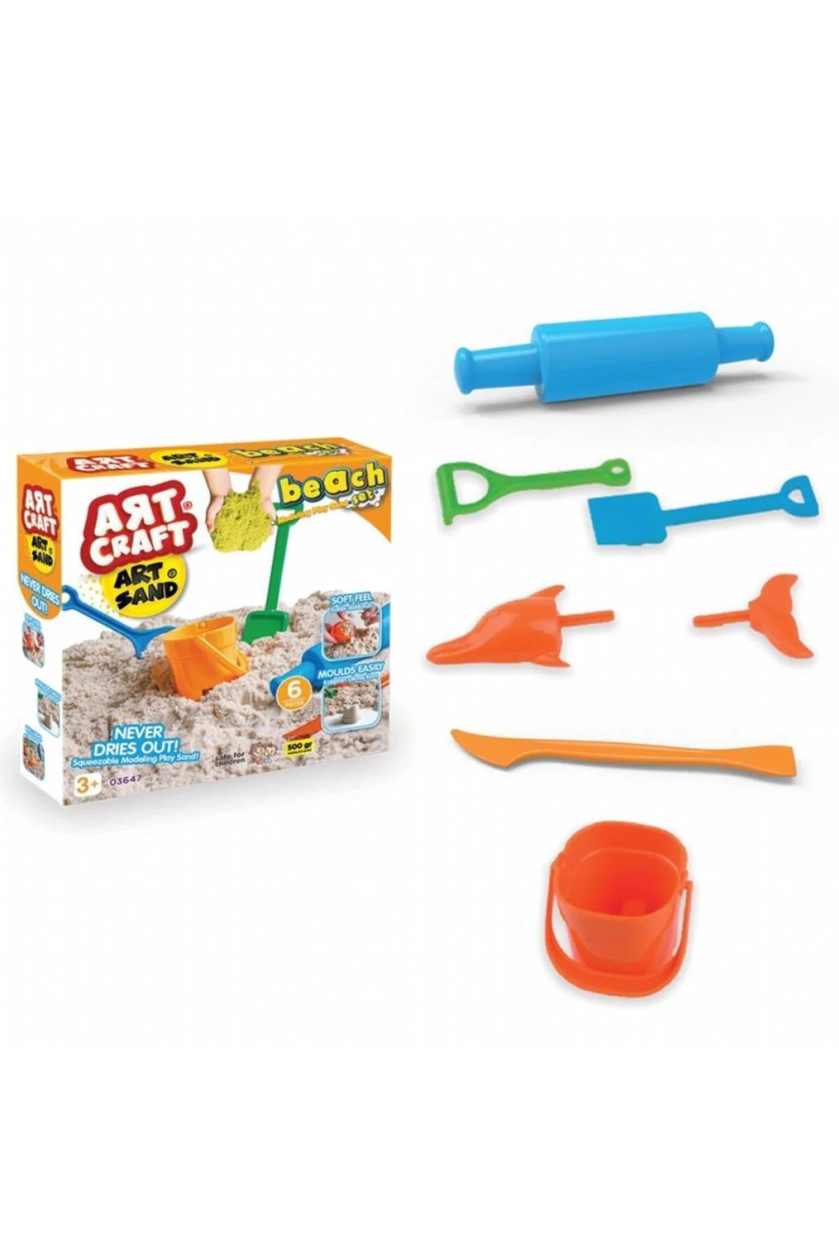 03647 500GR PLAJ KUM SET ART STAND