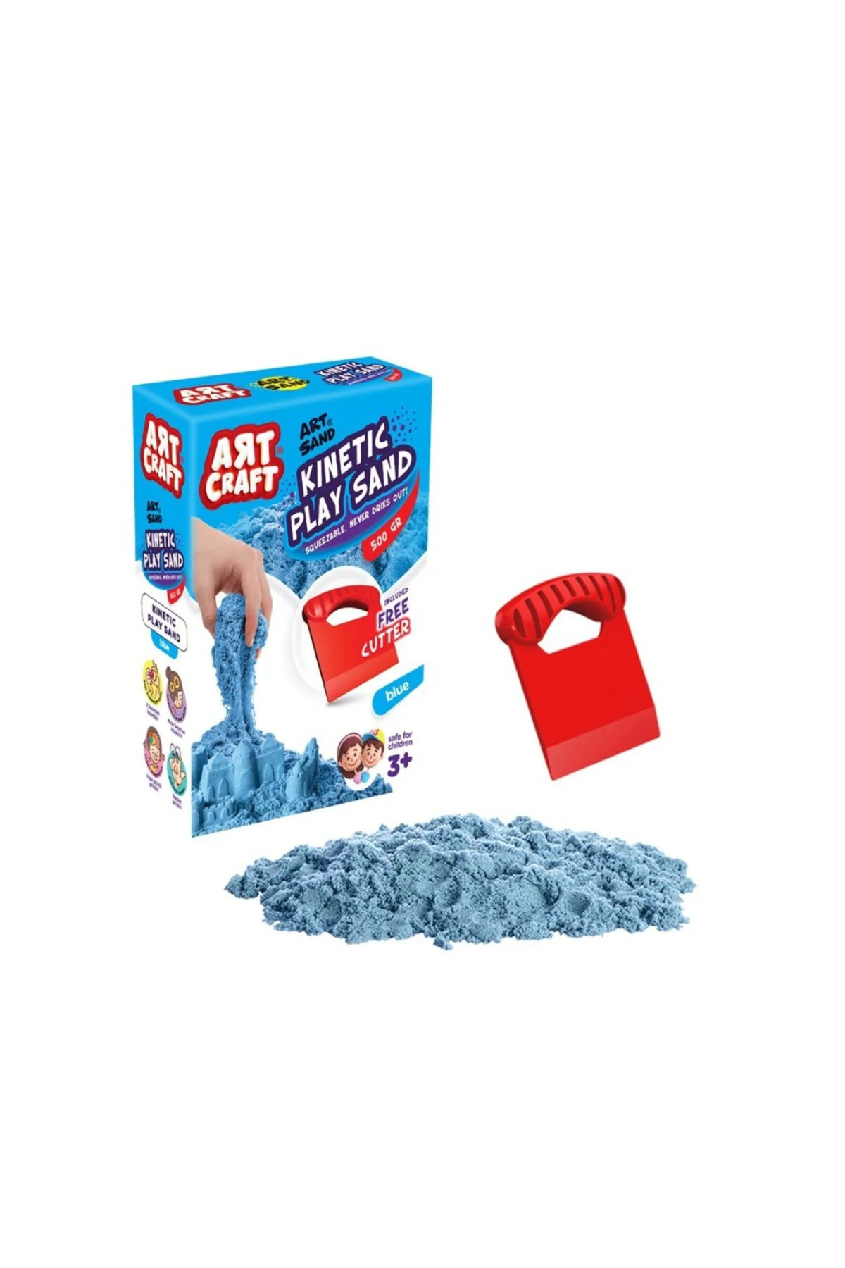 03686 NessiWorld Aksesuarlı Mavi Kinetik Oyun Kumu 500 gr
