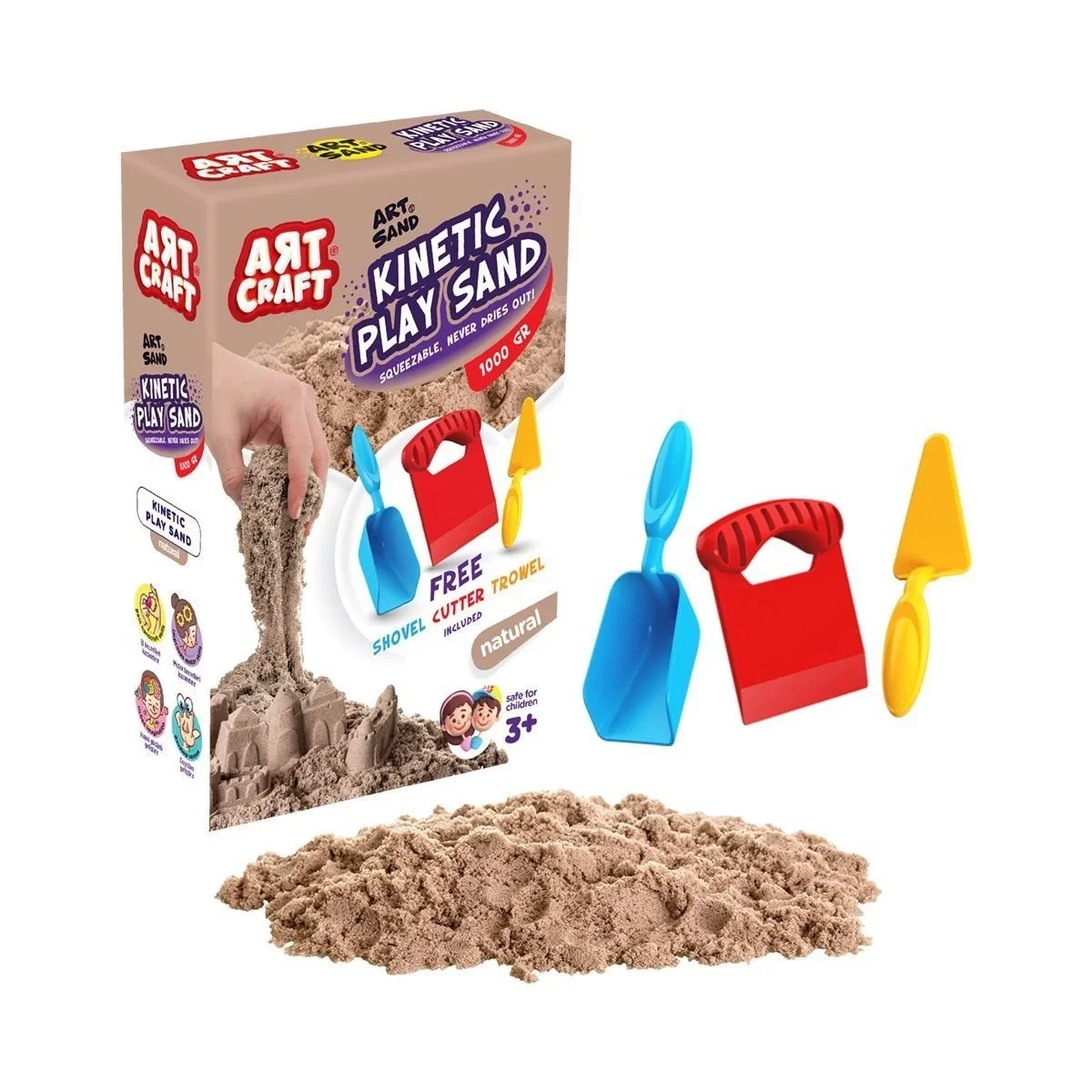 03690  Aksesuarlı Naturel Kinetik Oyun Kumu 1000 gr - Fiyatı, Yorumları ve Özellikleri