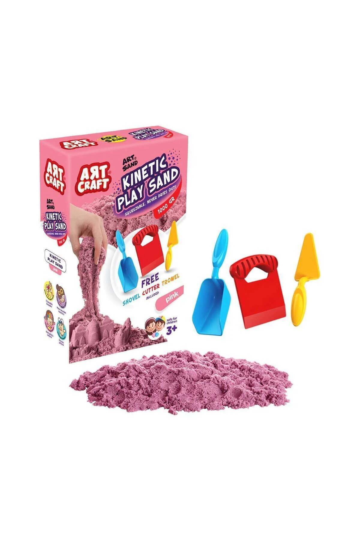 03693 Aksesuarli Pembe Kinetik Oyun Kumu 1000 Gr