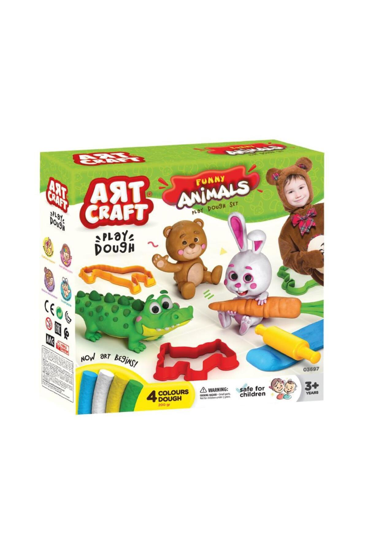 Nessiworld 03697 Art Craft Eğlenceli Hayvanlar Hamur Set 200 Gr