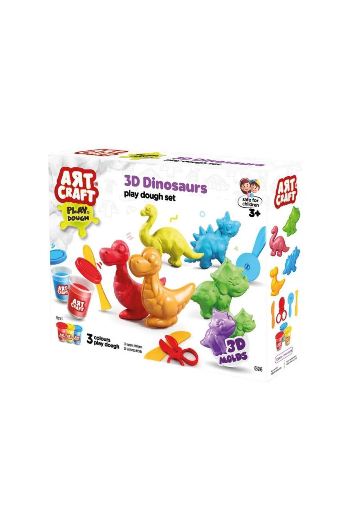 03995 Art Craft 3D Dinozorlar Hamur Set 168 Gr -Fentoys