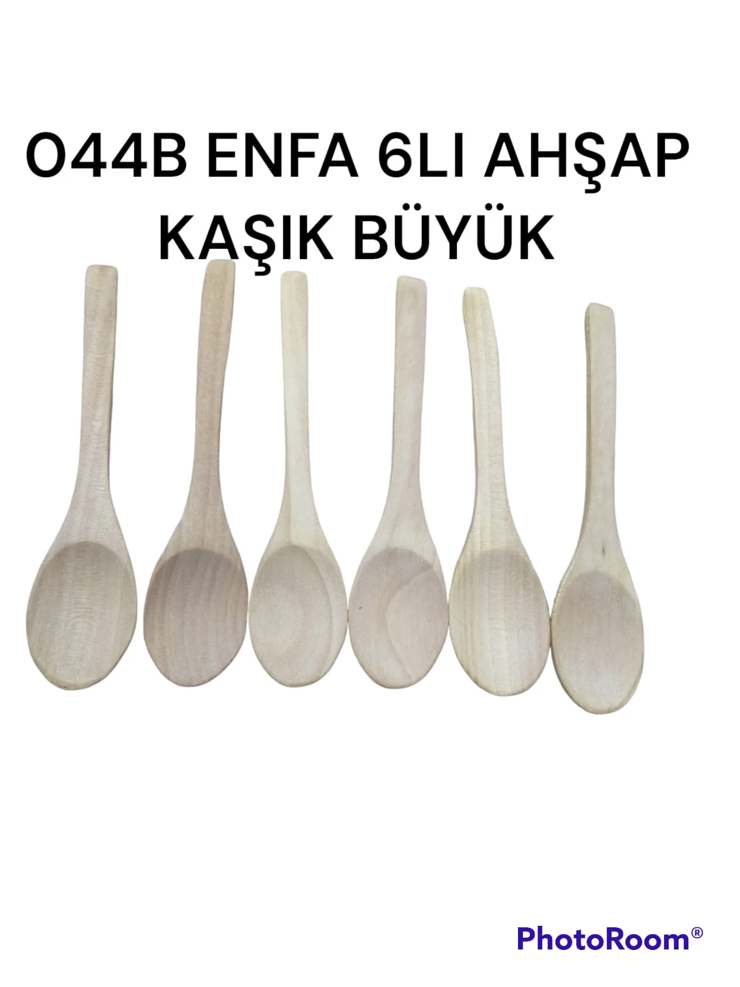 044B   Enfa 6Lı Ahşap Kaşık (Büyük)