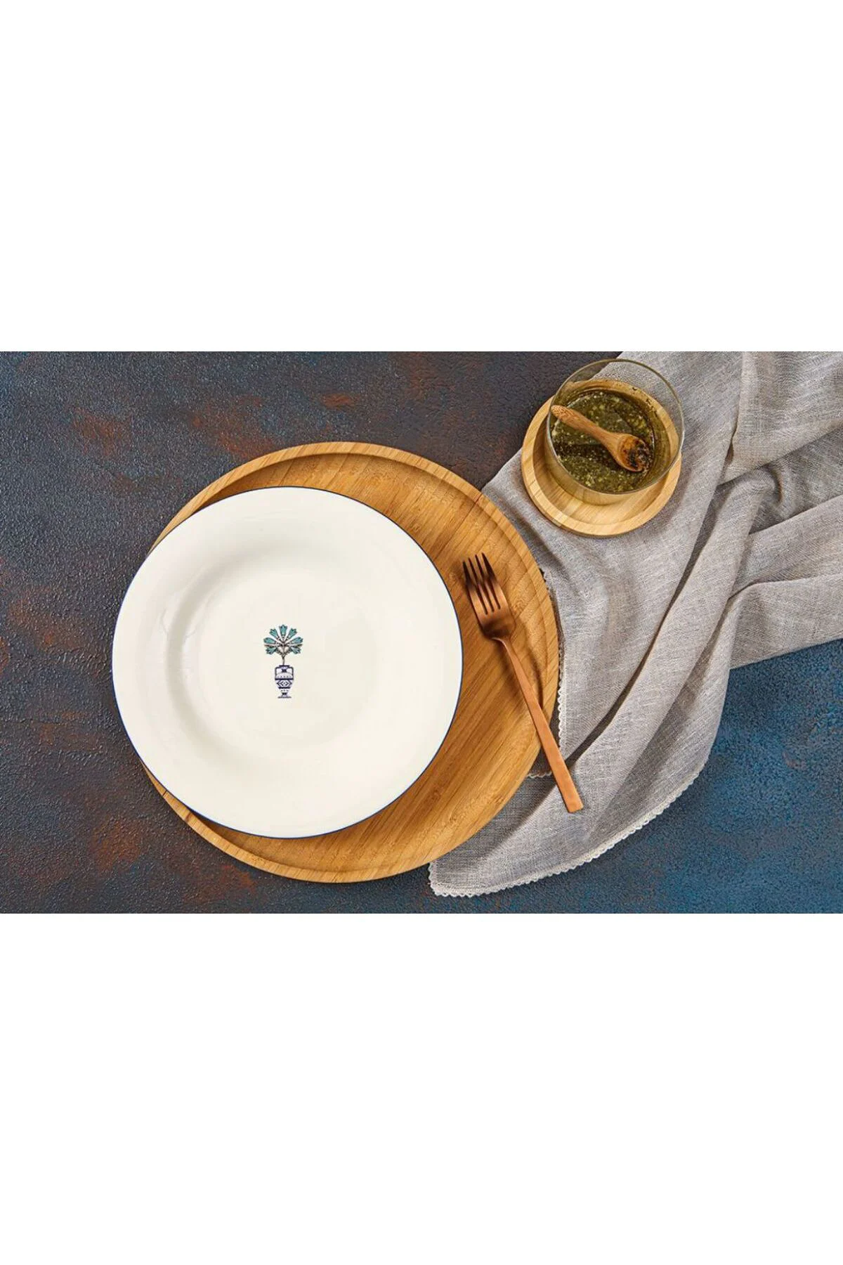 04alm008043 Vaso Piccolo Desen5 Düz Tabak 17 Cm