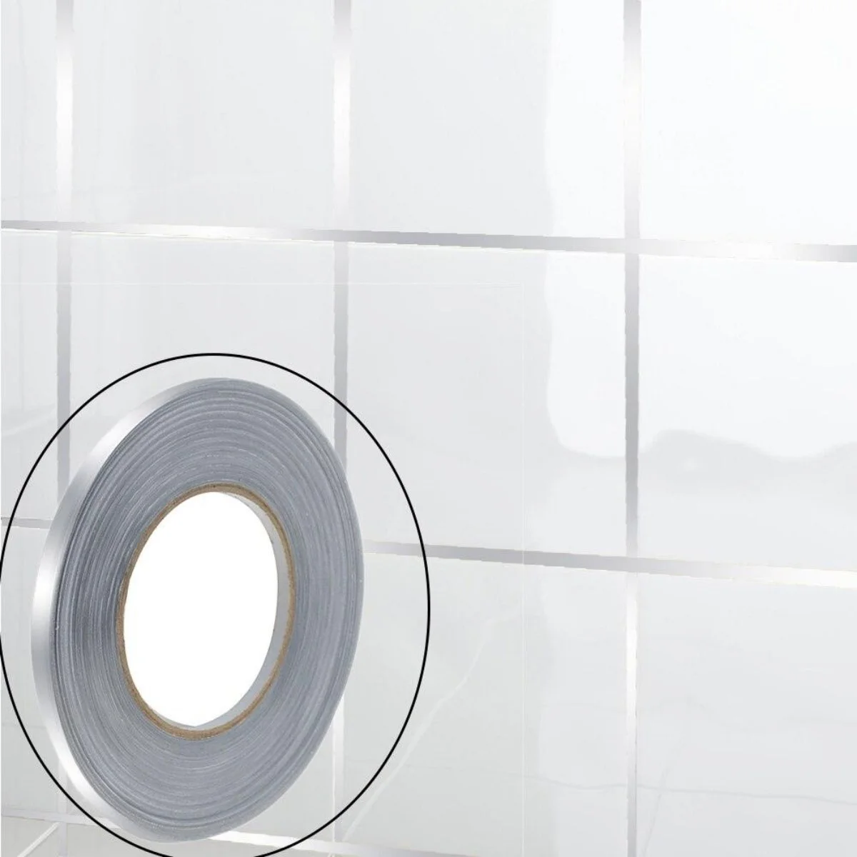 0.5 Cm Kalınlık Gümüş Fayans Arası Şerit Bandı 50 Metre Banyo Derz Dekor Bandı 0.5 Cm Kalınlık Gümüş Fayans Arası Şerit Bandı 50 Metre Banyo Derz Dekor Bandı