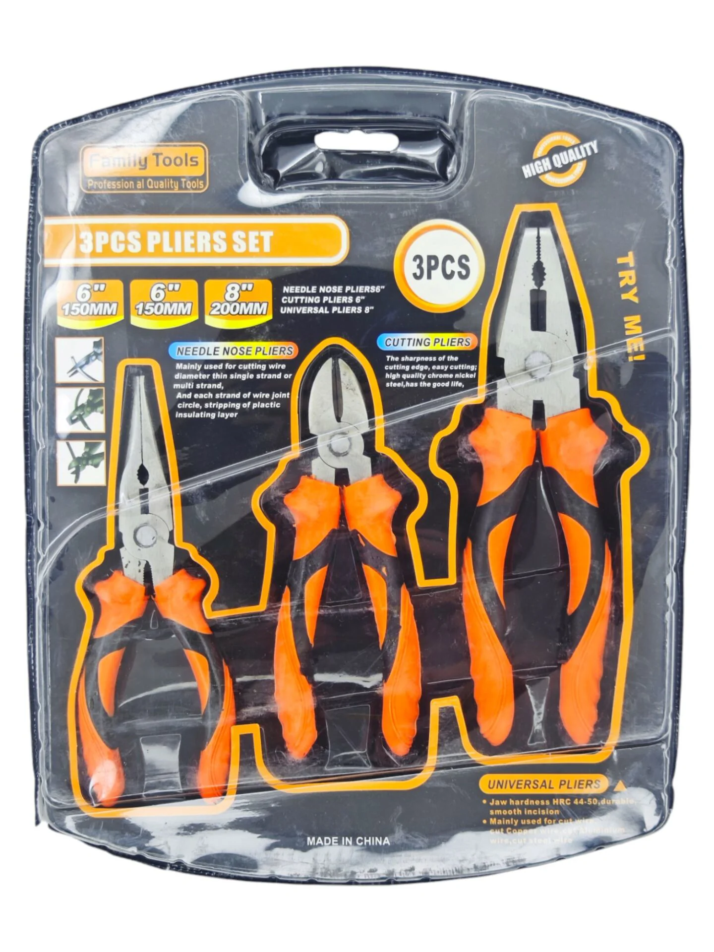 05156   Family Tools 3lü Pense Seti - Pense-Kargaburun-Yan keski