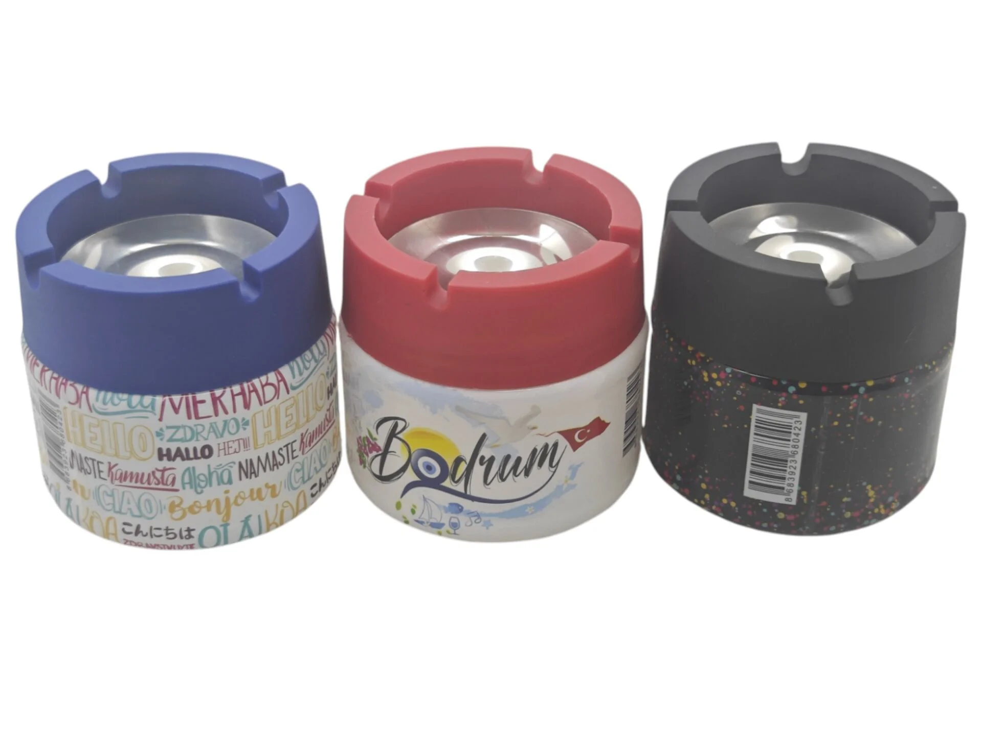 06337   Metal İçli Kokusuz Küllük 330cc - Cam - Desenli
