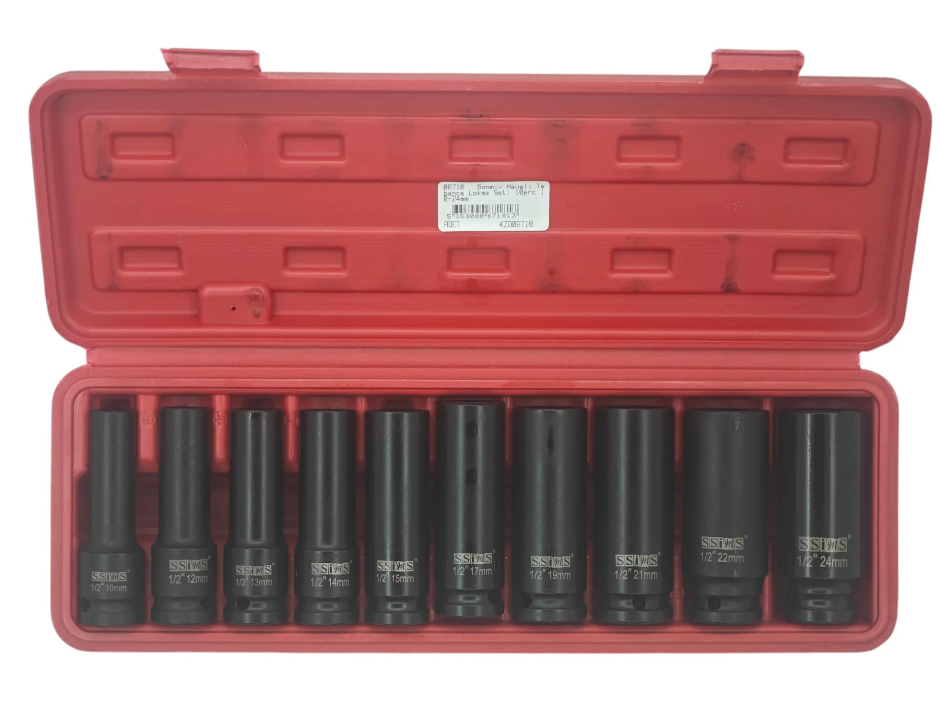 06718   Sonmix Havalı Tabanca Lokma Seti 10prç 10-24mm
