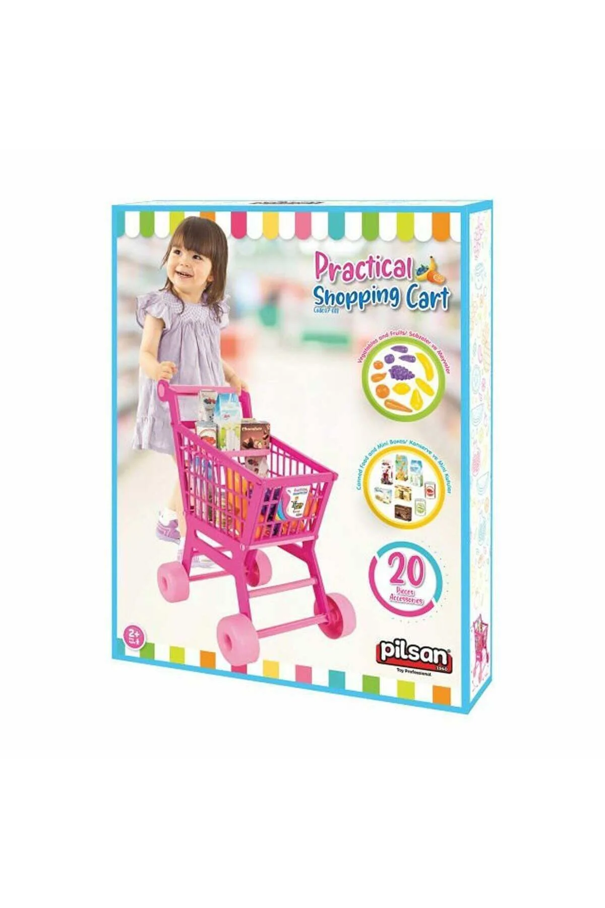 07 608 Pratik Pembe Market Arabası (Meyve Ve Sebze)