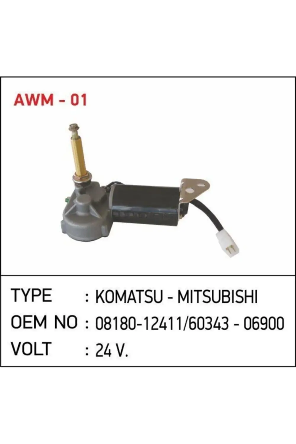 08180-12411 24v Silgi Motoru Greyder Komatsu 60343-06900