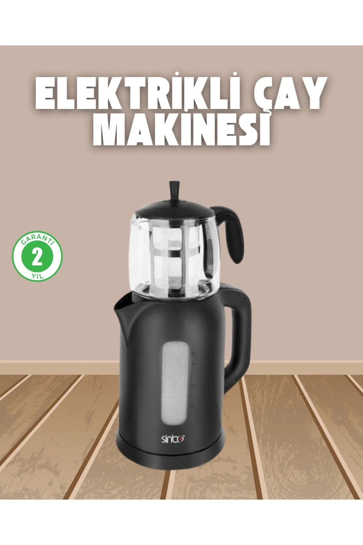 0,9 L Cam Demlik ve 1,7 L Su Haznesi ile Çay Keyfi