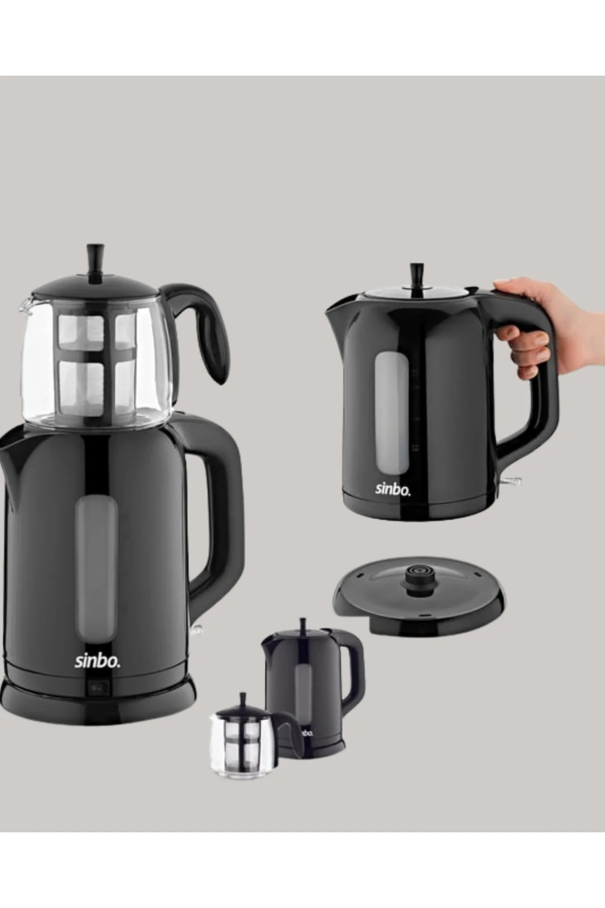 0,9 L Cam Demlik ve 1,7 L Su Haznesi ile Çay Keyfi