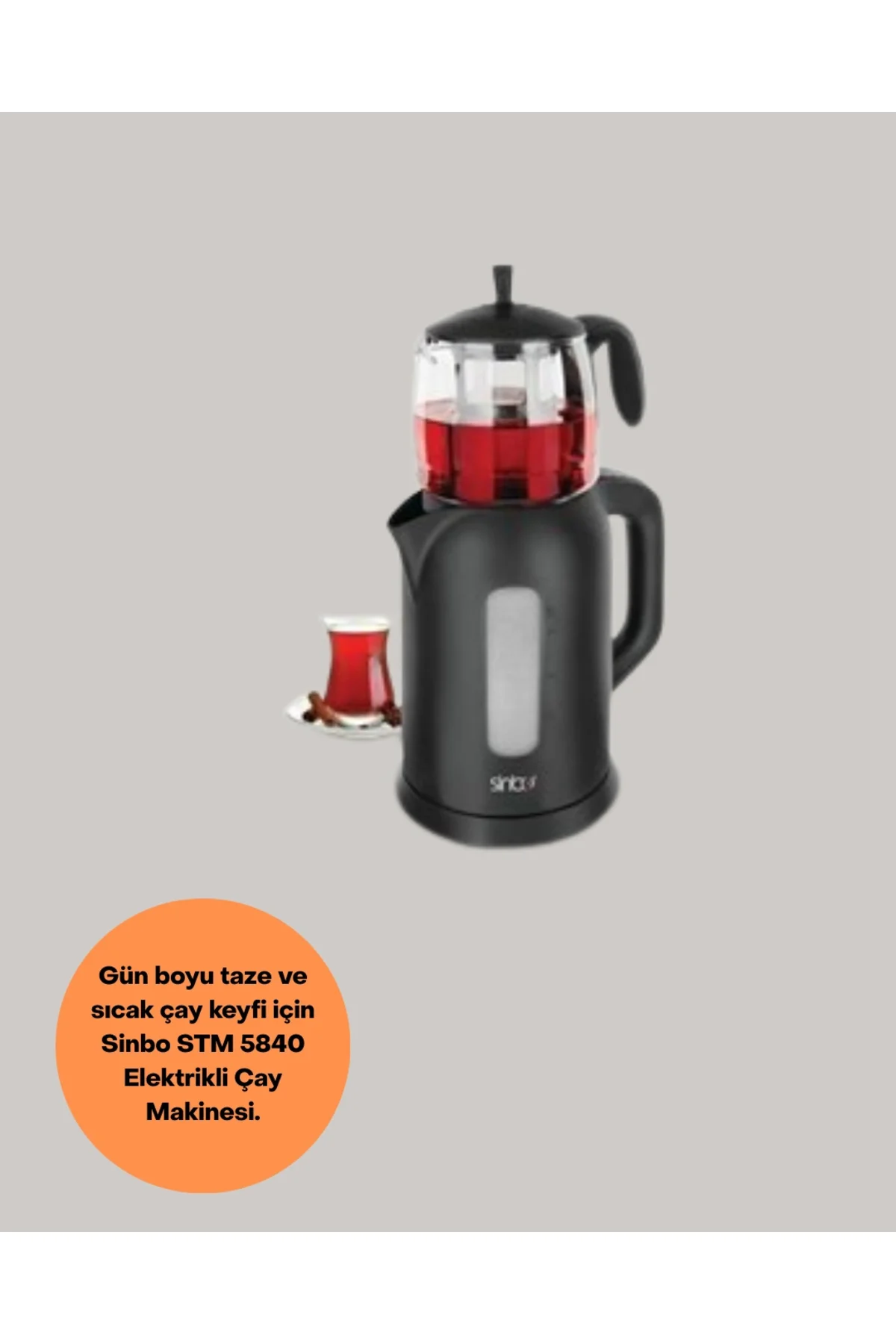 0,9 L Cam Demlik ve 1,7 L Su Haznesi ile Çay Keyfi