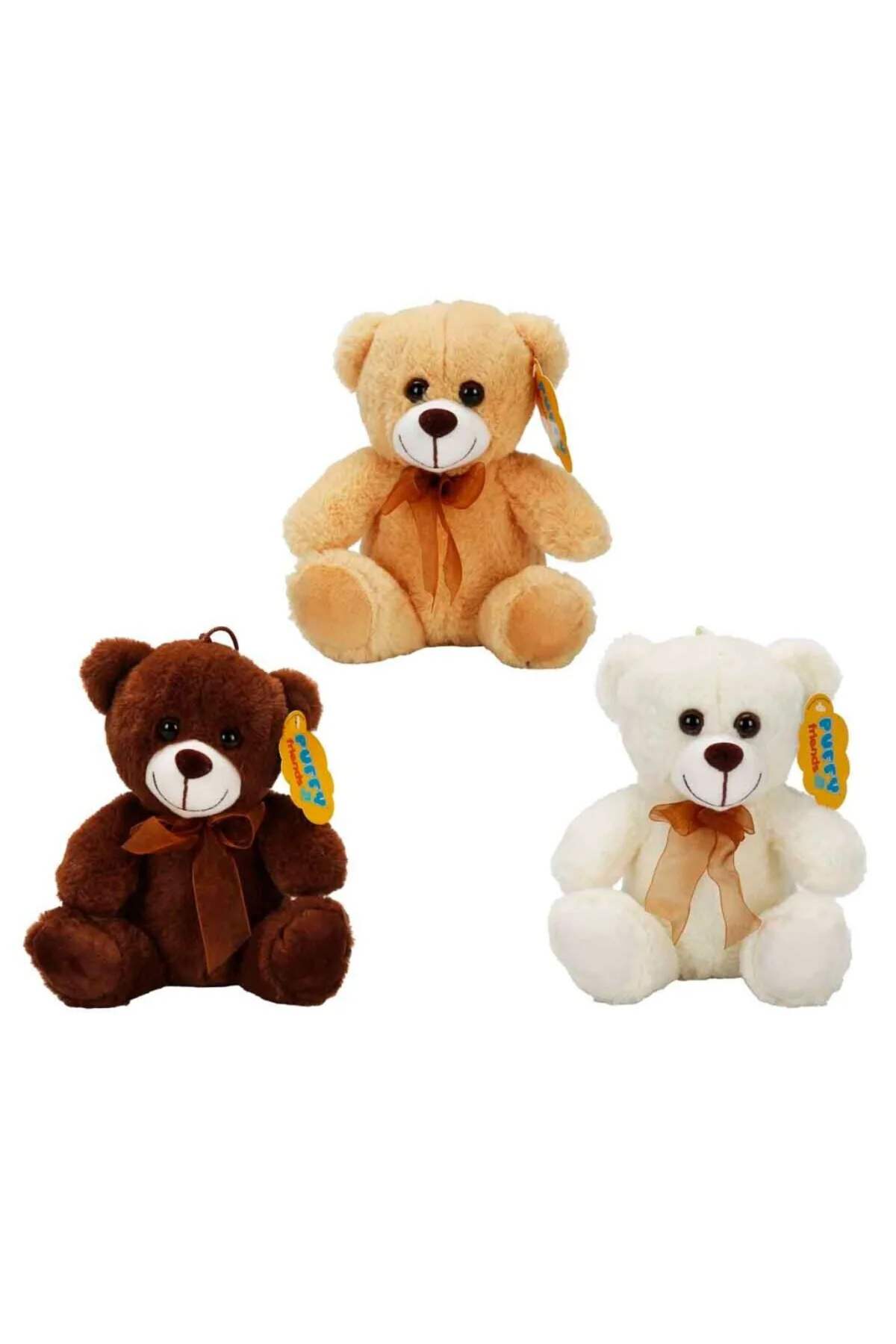 0998 PELUŞ AYI OTURAN KURDELELİ 21CM 2R