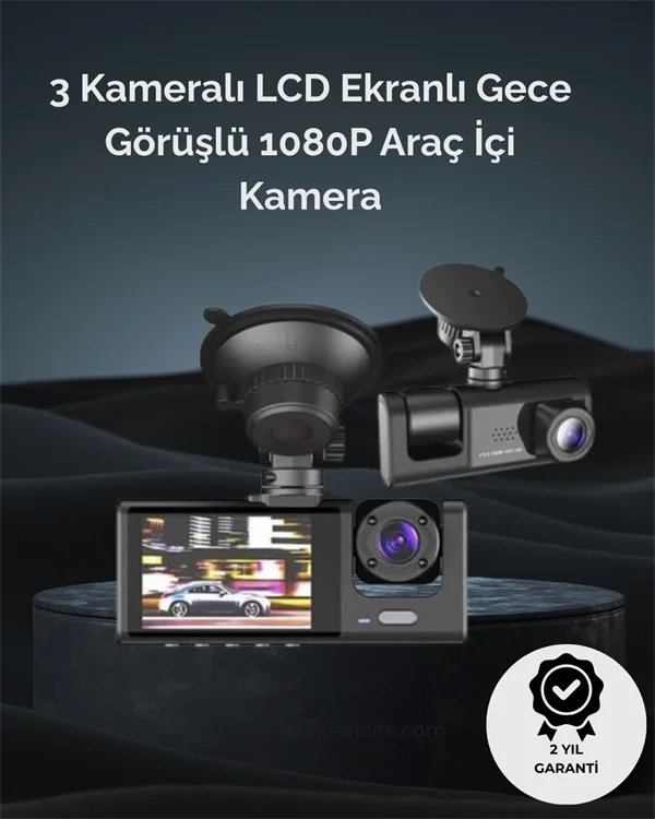 1. 3 Kameralı Full HD Araç Kamerası – Ön, İç ve Arka Görüş ile %100 Kapsama Fiyatı, Yorumları ve Özellikleri