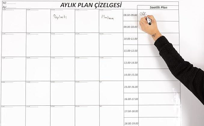 Private 1 Adet 110×100 Cm Aylik Plan Çizelgesi Akilli Kağit Tahta