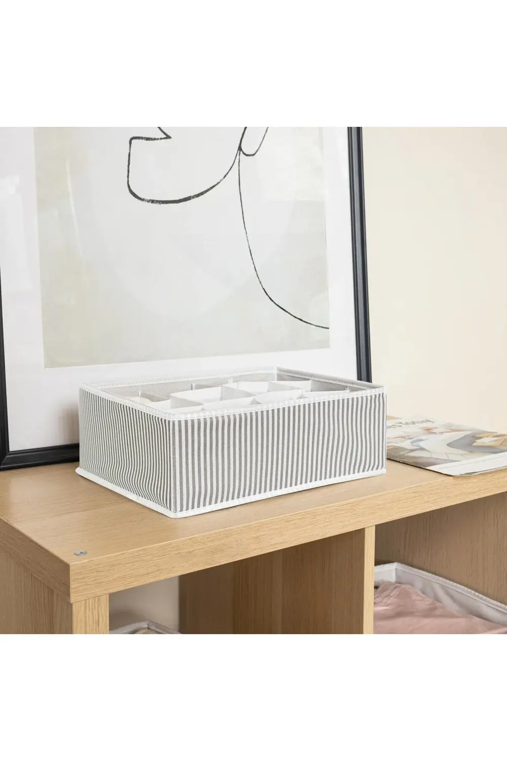 1 Adet 12 Bölmeli Çok Amaçlı Organizer Çekmece Düzenleyici Gri