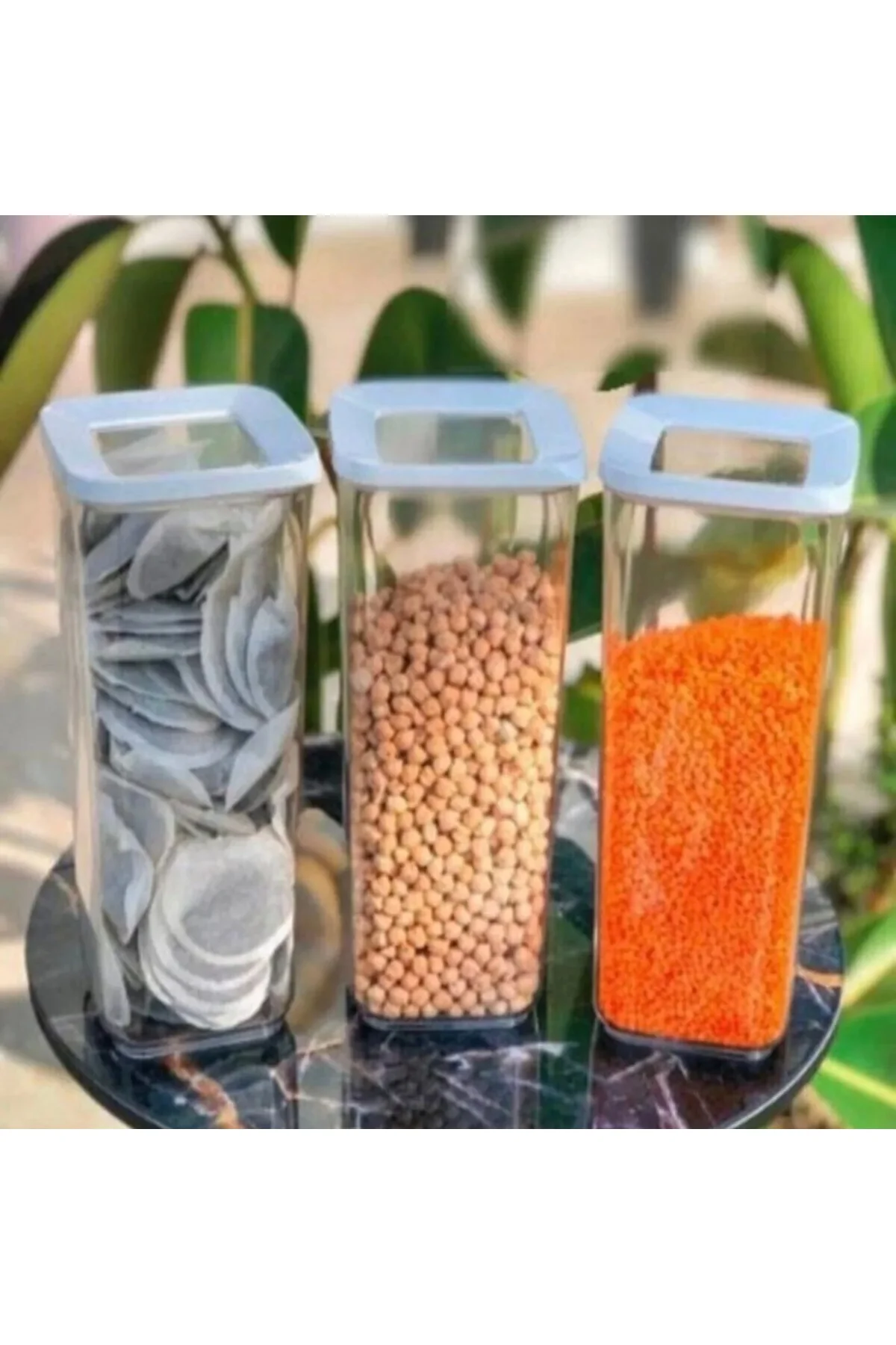 1 Adet 3,1 Litre Vakumlu Kare Kapaklı Saklama Kabı