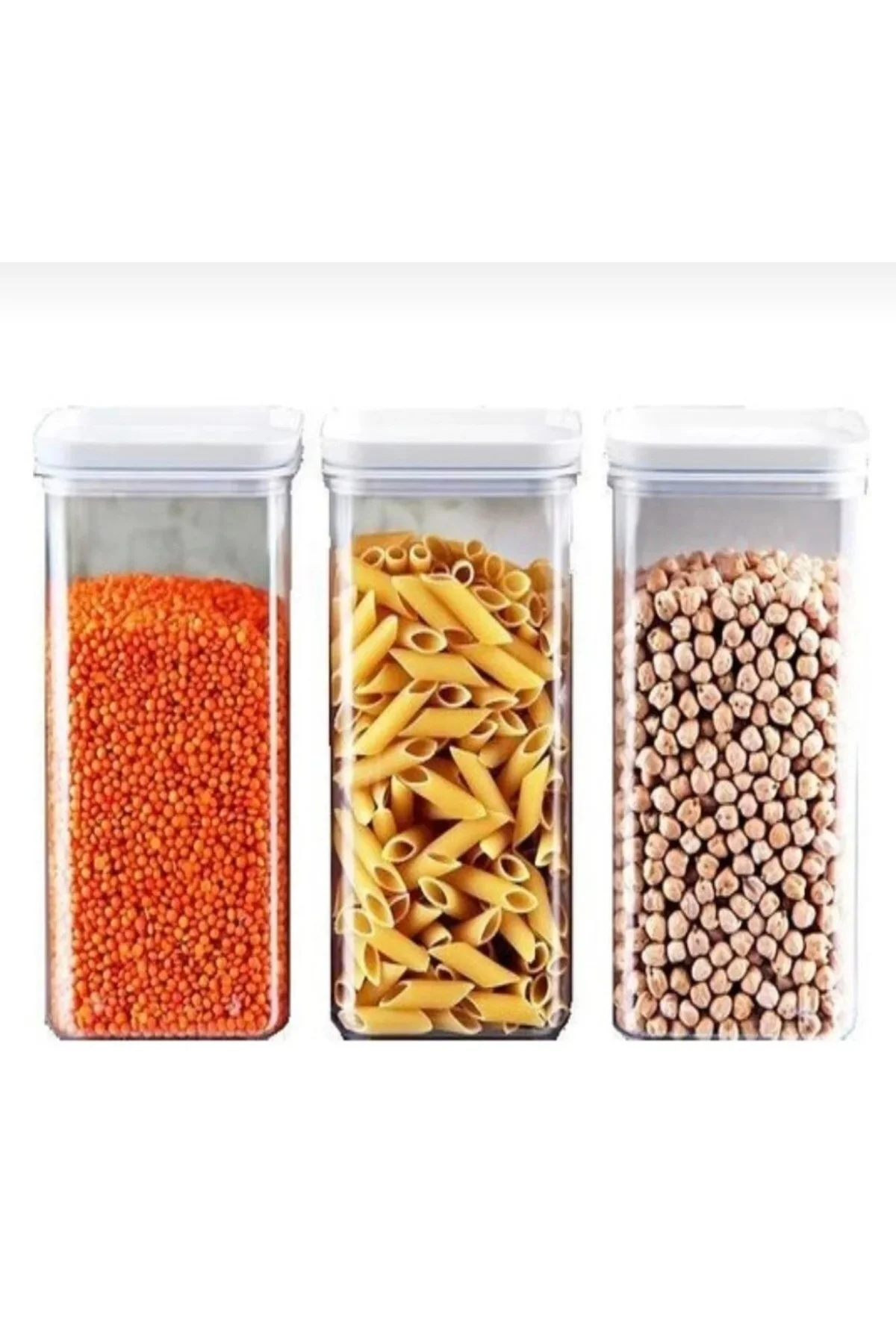 1 Adet 3,1 Litre Vakumlu Kare Kapaklı Saklama Kabı