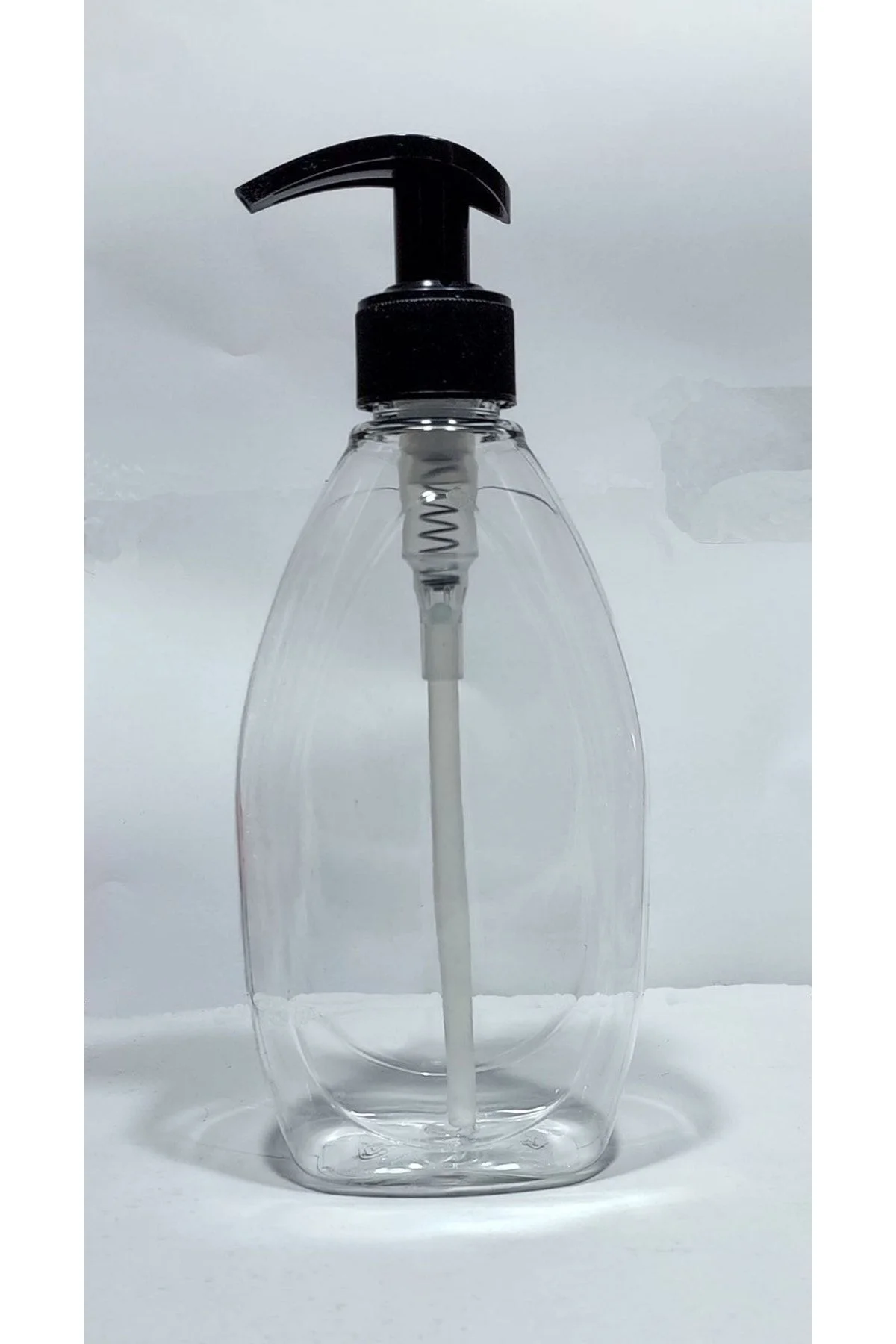 1 Adet 400 Ml Sıvı Sabunluk Siyah Pompalı Yassı Model Boş Şişe