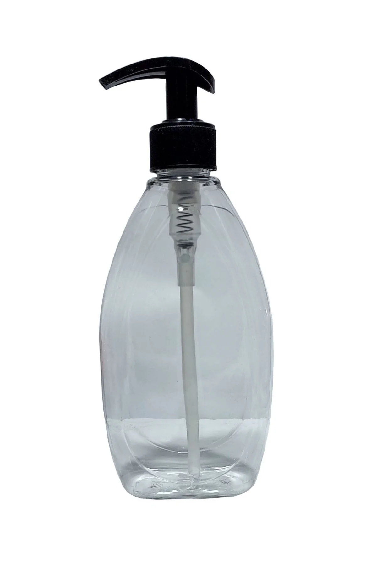 1 Adet 400 Ml Sıvı Sabunluk Siyah Pompalı Yassı Model Boş Şişe