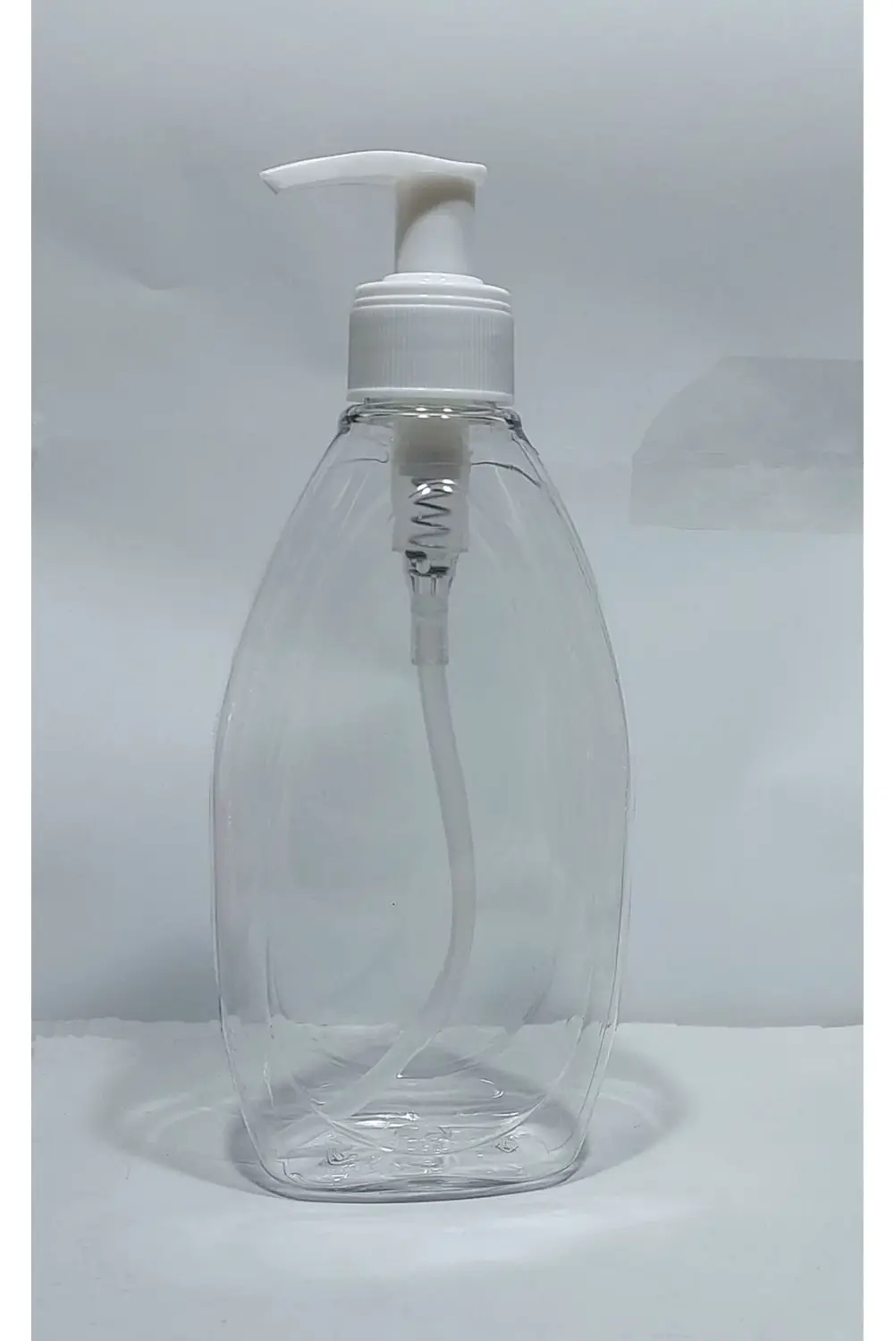 1 Adet 400 Ml Sıvı Sabunluk Beyaz Pompalı Yassı Model Boş Şişe