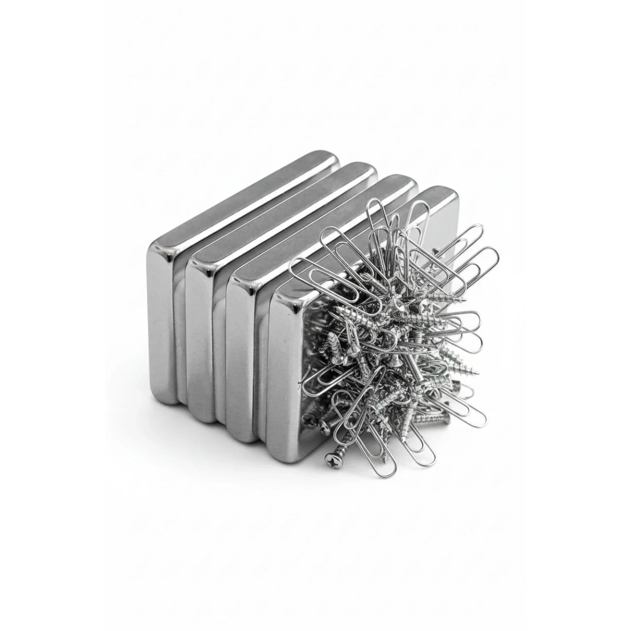 1 adet 40x20x5mm Neodyum Magnet Güçlü N35 Mıknatıs Köşeli Nikel Kaplama
