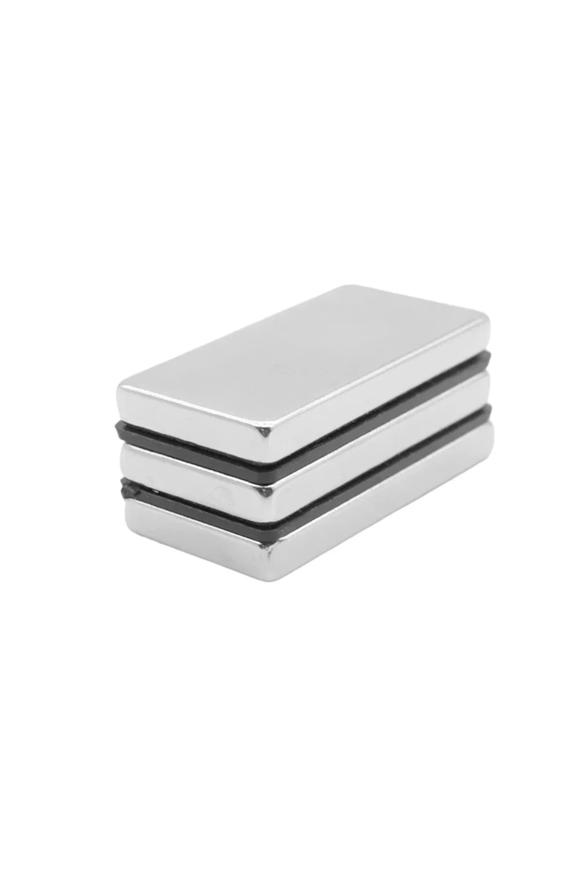 1 adet 40x20x5mm Neodyum Magnet Güçlü N35 Mıknatıs Köşeli Nikel K